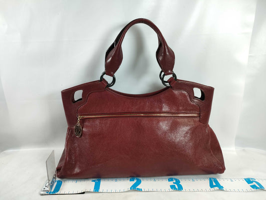 Cartier Burgundy Calfskin Tote Bag Marcello Handbag