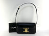 CELINE Claude Triomphe Black Leather Shoulder Bag with Protective Film