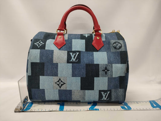 LOUIS VUITTON Speedy Bandouliere 30 Monogram Denim Patchwork Shoulder Bag M45041 MB4199