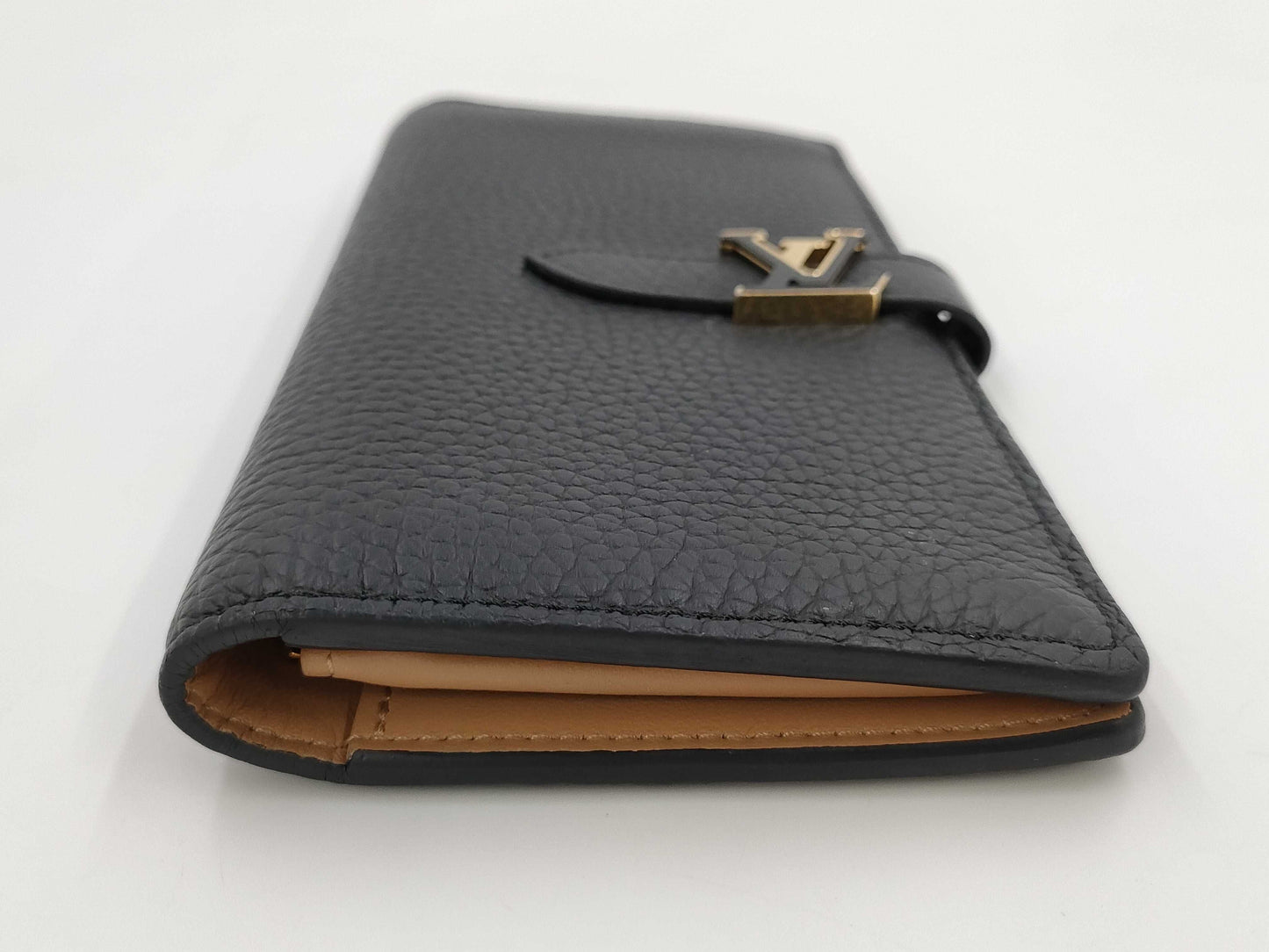 LOUIS VUITTON Taurillon LV Vertical Wallet M81330 IC Tag Box and Dust Bag Included Wallet