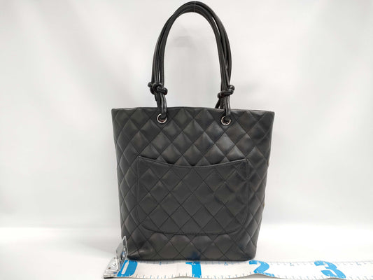 CHANEL Cambon Line Handbag, Lambskin, with Coco Mark, Black and White, with Seal