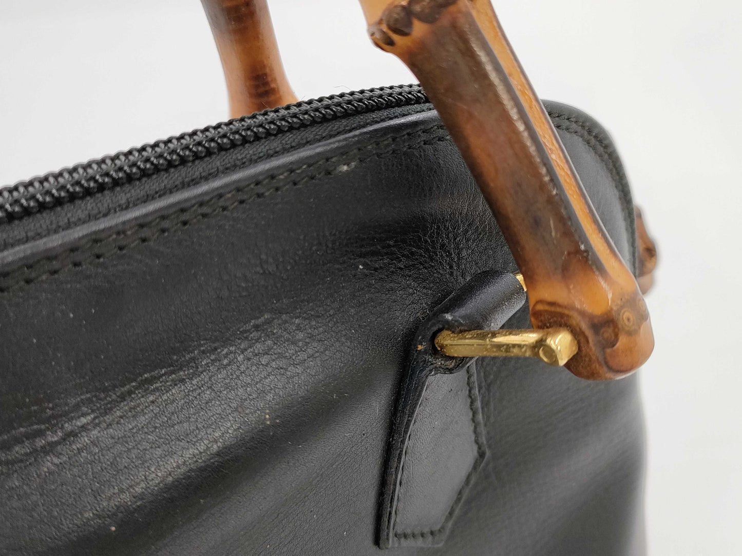 GUCCI Bamboo Handbag 000 1271 0290 Black Old Gucci Handbag