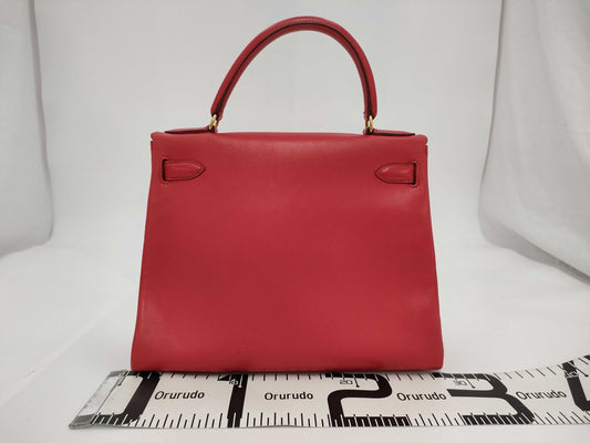HERMES Kelly Kelly 28 Shoulder Bag, Inner Stitching, Red, 〇Y Stamp