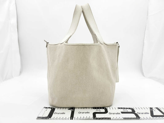 HERMES Picotin GM Handbag in Toile H with Silver Hardware