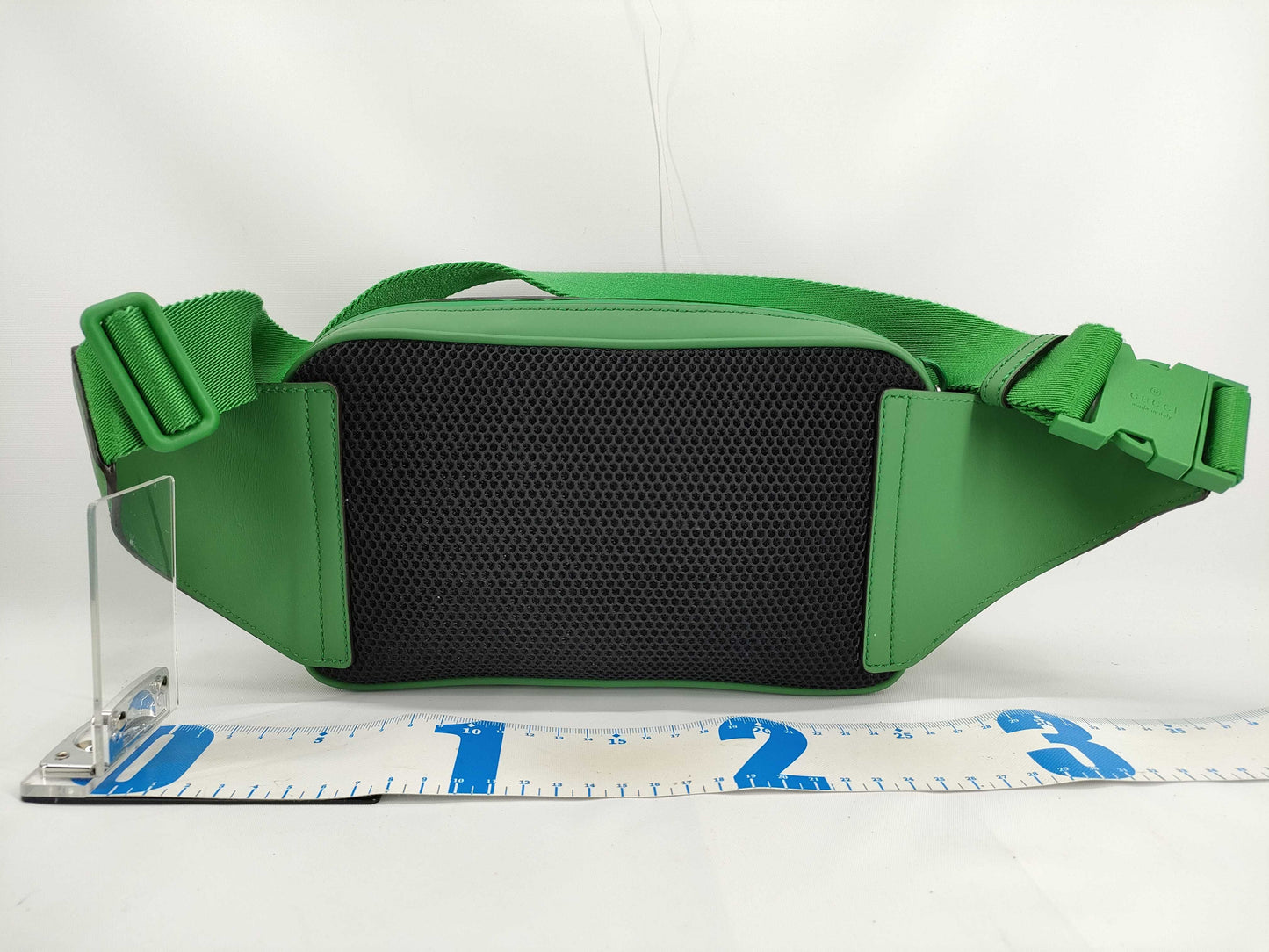 GUCCI GG GUCCI Rubber Effect Green Leather 771422 Body Bag Bum Bag Waist Bag