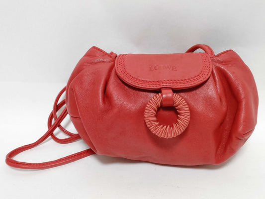 LOEWE Loewe Shoulder Bag Leather Red Shoulder Bag