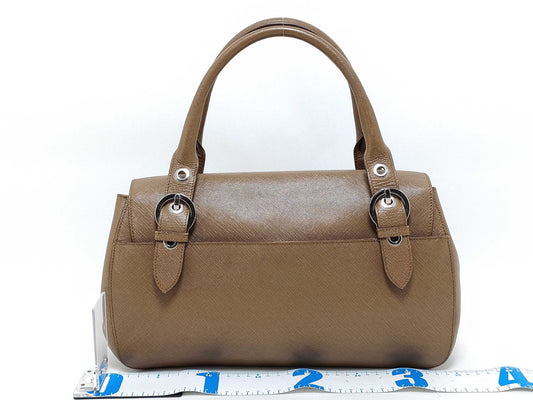Salvatore Ferragamo Gancini Salvatore FerragamoSALVATORE FERRAGAMO 21 5322 Gancini Handbag in Brown Silver AB-21 B