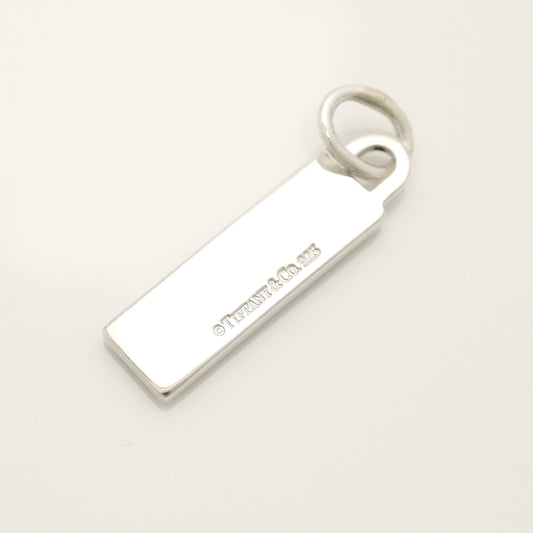 Tiffany & Co. Logo Bar Plate Necklace Pendant in Sterling Silver , Weight: 5.03g