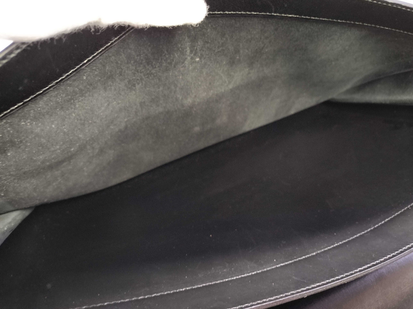 HERMES Sac a Depeche Black Business Bag with Gold Hardware and 〇R Stamp