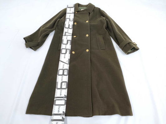 CELINE Long Coat with Triomphe Buttons in Khaki
