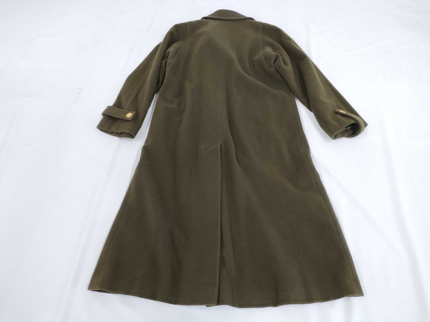CELINE Long Coat with Triomphe Buttons in Khaki