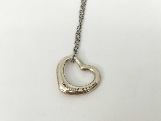 Tiffany & Co. Tiffany & Co. Open Heart Necklace, 925, Non-Original Chain Necklace