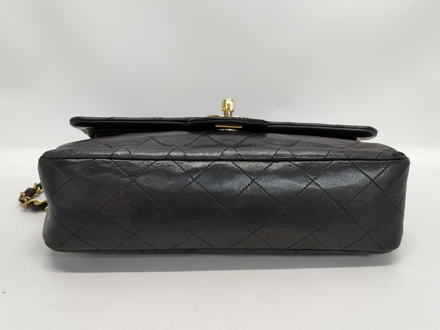 CHANEL Matelasse 23 Lambskin Double Flap Double Chain Bag in Black with Gold Hardware, 2856118, No. 2, A01113 Shoulder Bag