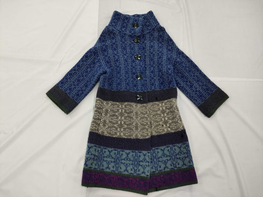 EMPORIO ARMANI Long Wool Coat, Blue, Size 40