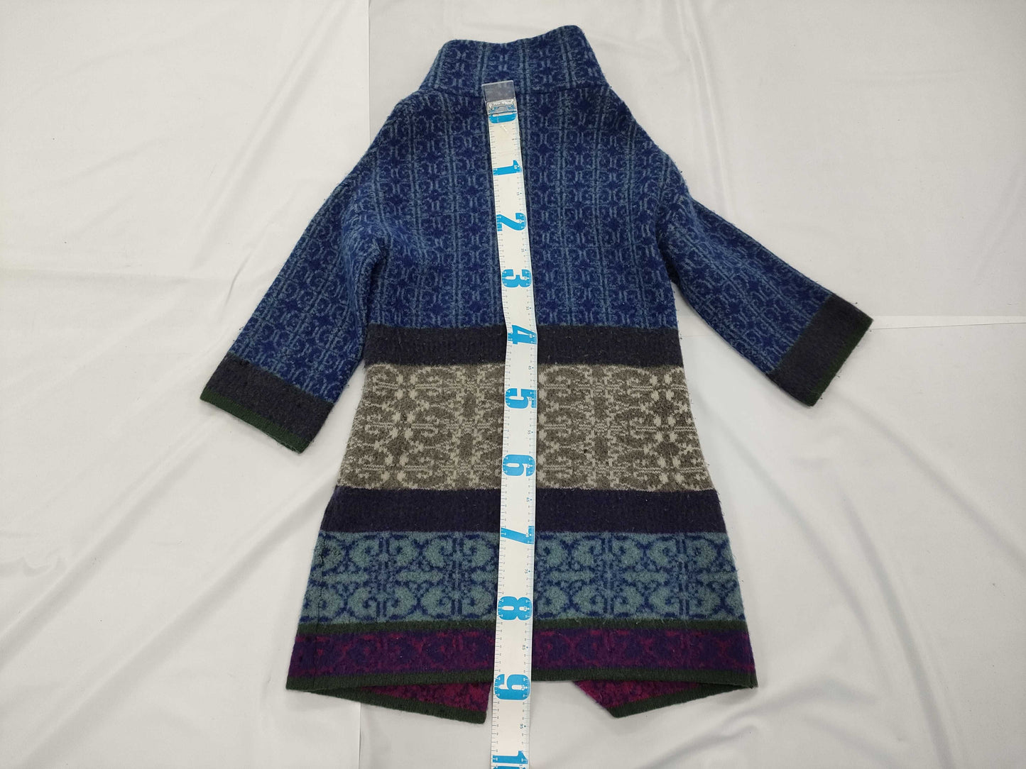 EMPORIO ARMANI Long Wool Coat, Blue, Size 40