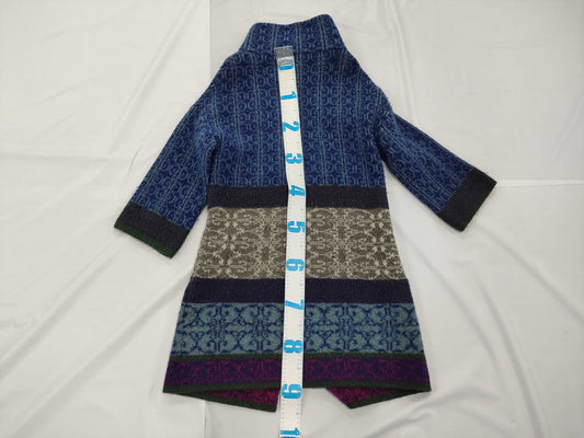 EMPORIO ARMANI Long Wool Coat, Blue, Size 40