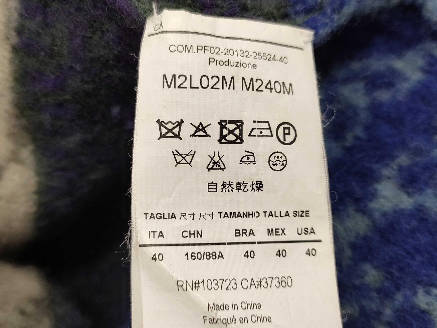 EMPORIO ARMANI Long Wool Coat, Blue, Size 40