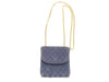 CHANEL Mini Matelasse Jersey Pouch in Navy with Gold Hardware