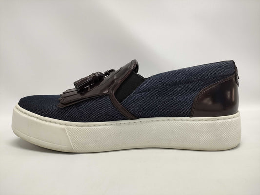 LOUIS VUITTON Tassel Fringe Denim Sneakers Size 6.5
