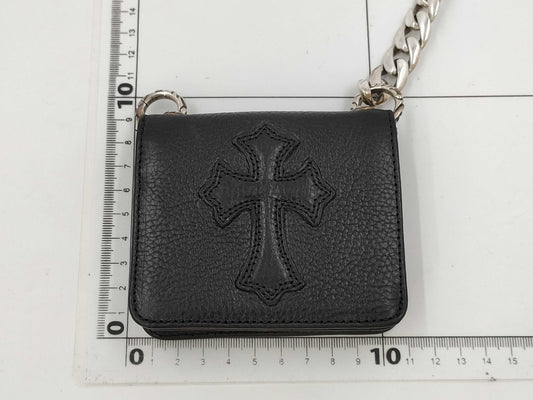 CHROME HEARTS TV Man Wallet with 1 Clip Classic Chain, Black
