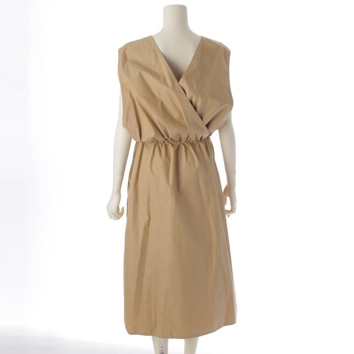 Cotton Gabardine Overalls Dress 6526-234-1316 Beige Dress Size 36 Dress