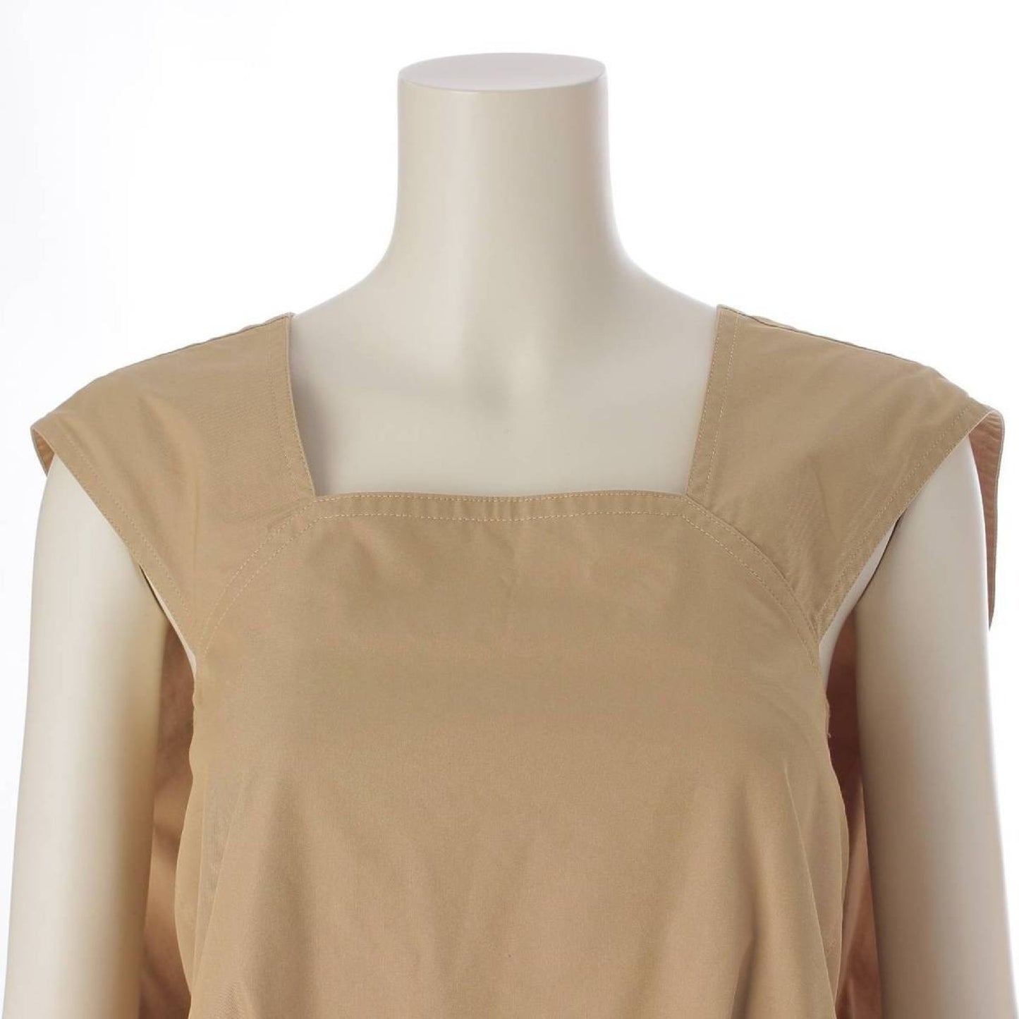 Cotton Gabardine Overalls Dress 6526-234-1316 Beige Dress Size 36 Dress