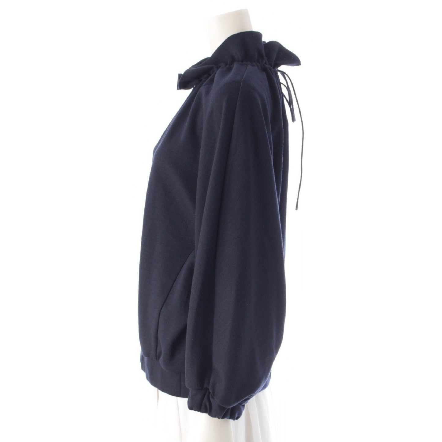 Drawer 24 Wool Ruffle Drawcord Sweatshirt 6512-299-0721 Navy Drawer 1 Tops