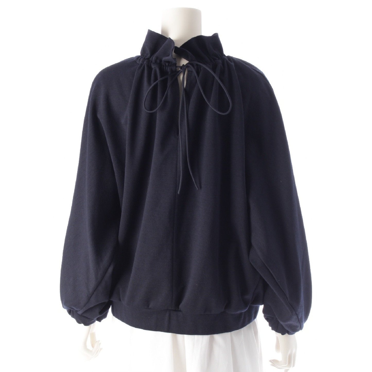 Drawer 24 Wool Ruffle Drawcord Sweatshirt 6512-299-0721 Navy Drawer 1 Tops