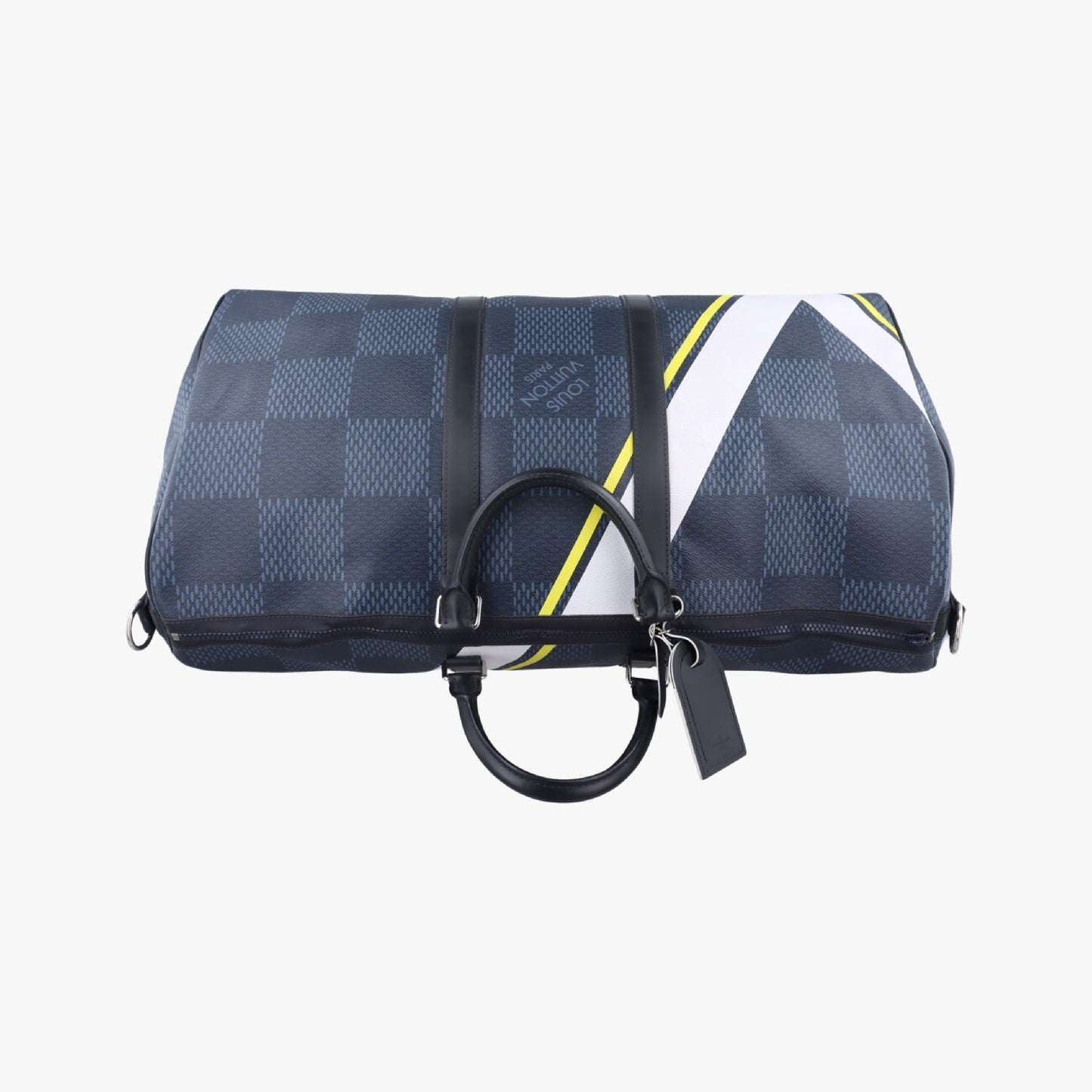LOUIS VUITTON Keepall 55 Black x White x Blue Damier Cobalt N44013MB0177 Handbag