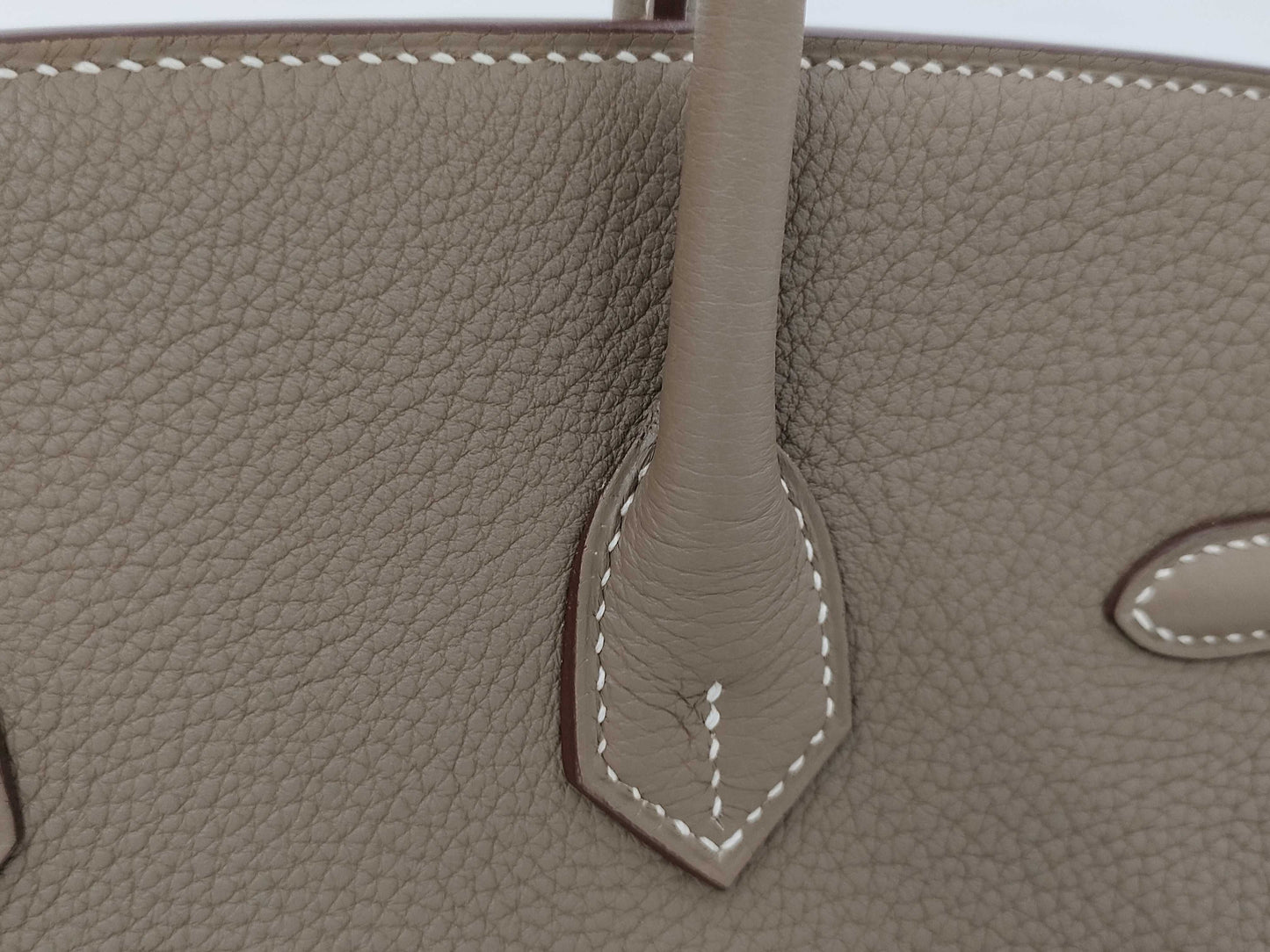 HERMES Birkin 25 Togo Etoupe Gold Hardware GP K Stamp Handbag