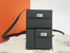 HERMES Kelly Multi-Pocket Noir Black Shoulder Bag with Silver Hardware and K Stamp