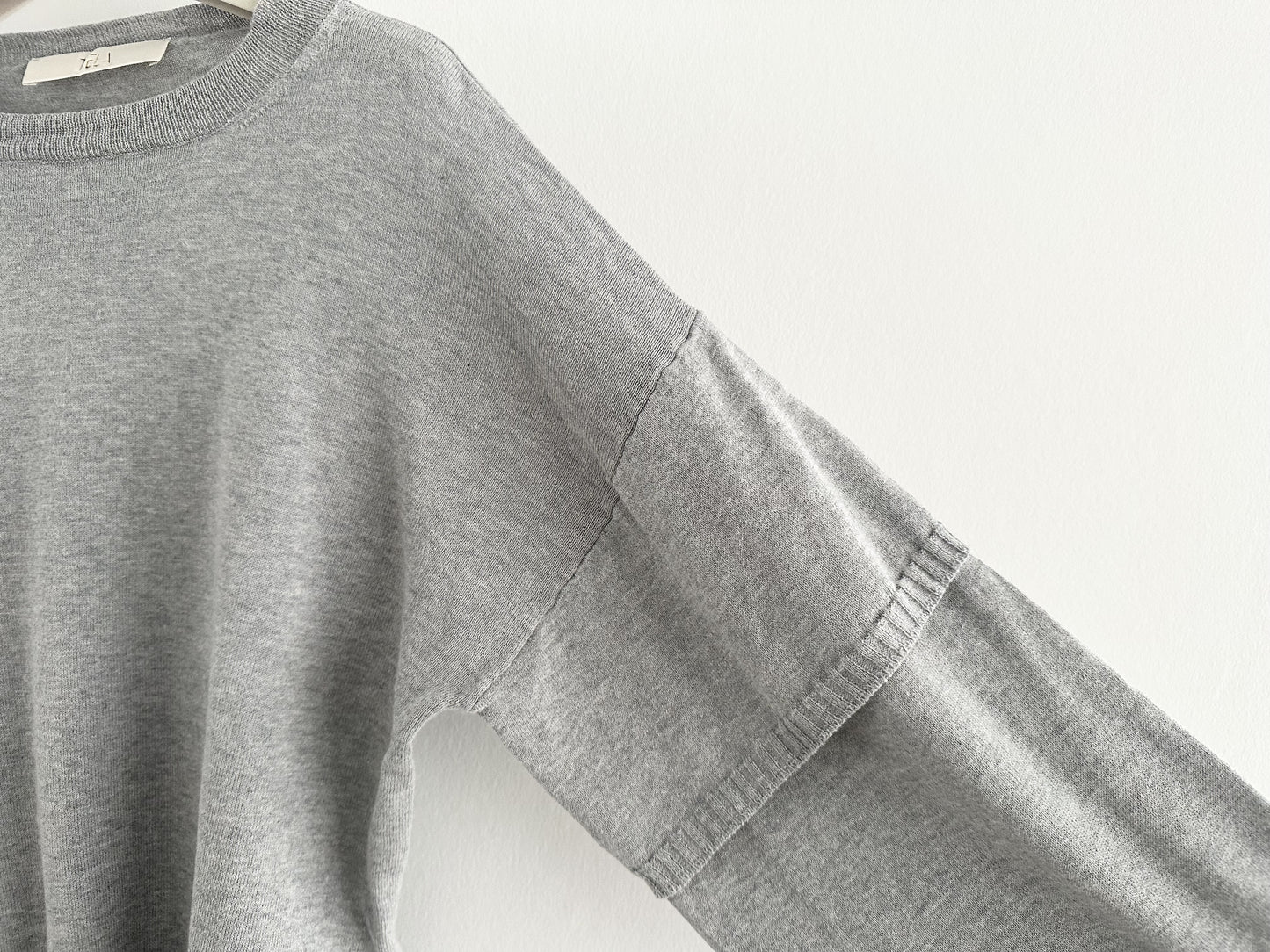 TELA Layered Knit Top, Gray, Made in Italy, Size S