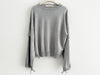 TELA Layered Knit Top, Gray, Made in Italy, Size S