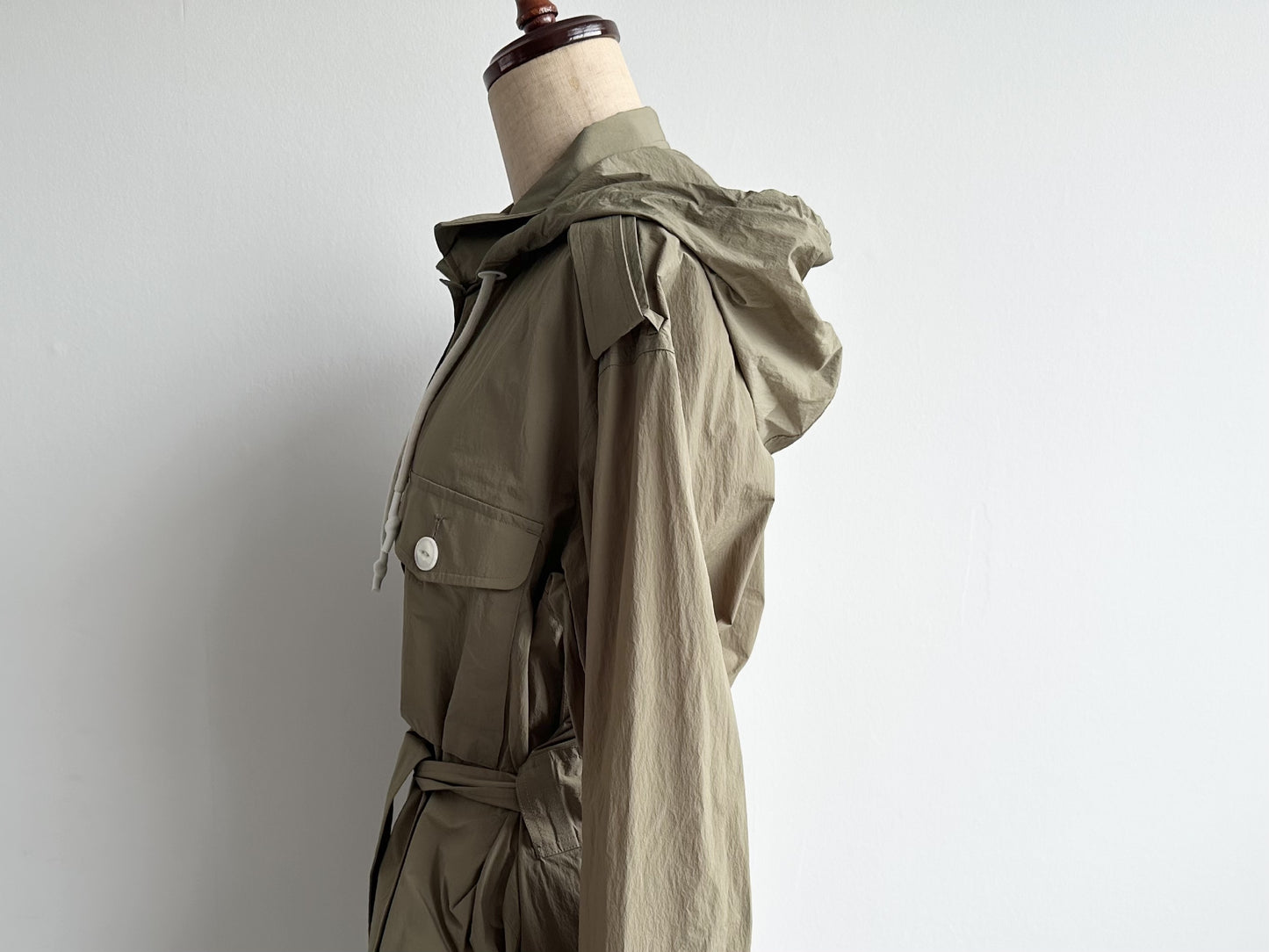 rag&bone Hooded Nylon Coat, Khaki, Size XS