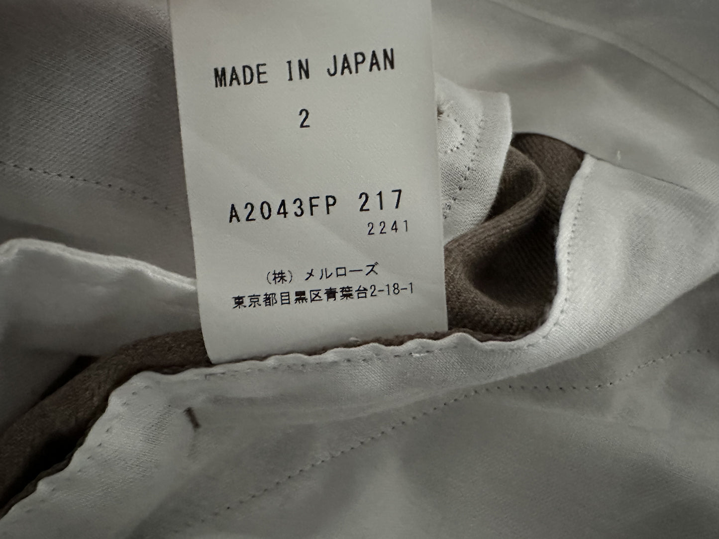 ESLOW 24AW Wool Pants Slacks 2 Sizes with Tags