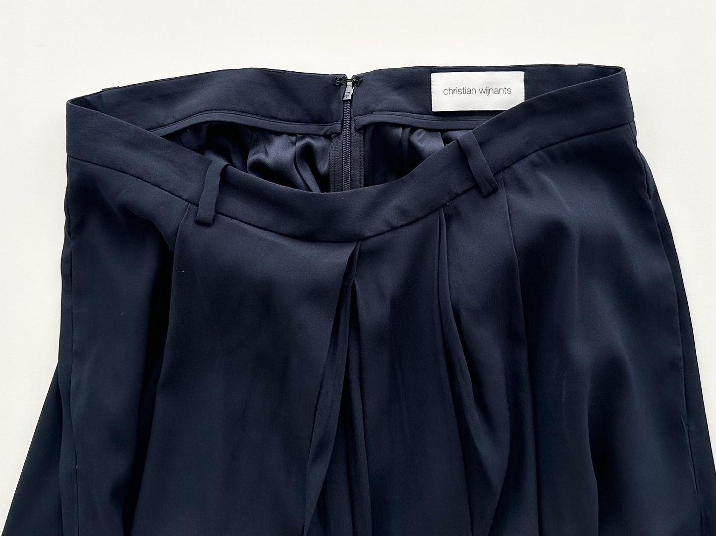 Christian Wijnants Silk Wide Pants, Navy, Size 36