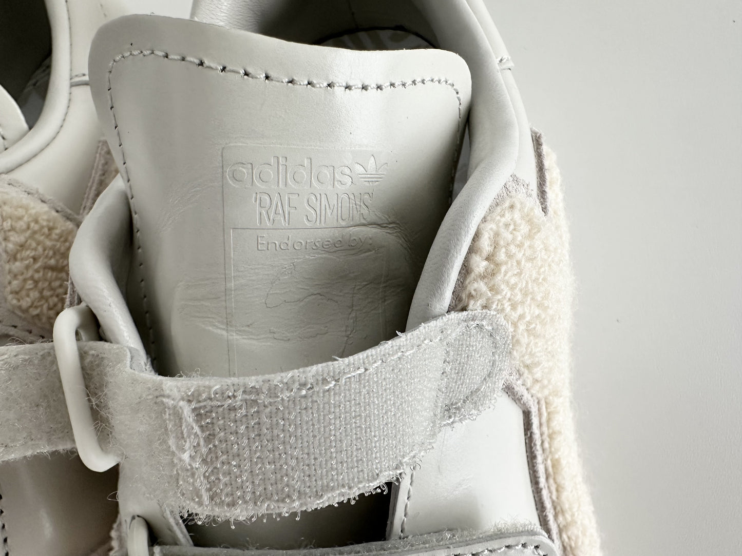 RAF SIMONS x adidas collaboration sneakers, white, UK size 5