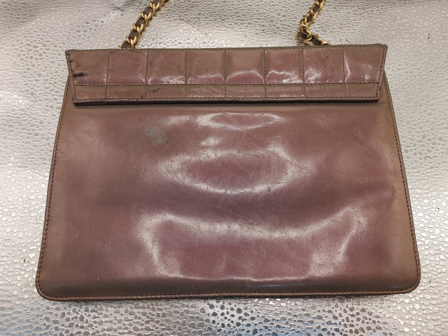 CHANEL Chocolate Bar Cube Coco Mark Shoulder Bag with Seal 5803068 Patent Leather Pink Handbag