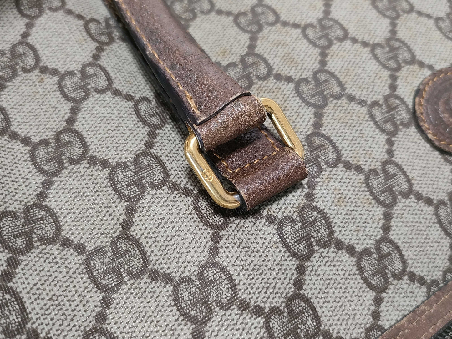 GUCCI GG Supreme Boston Bag Brown