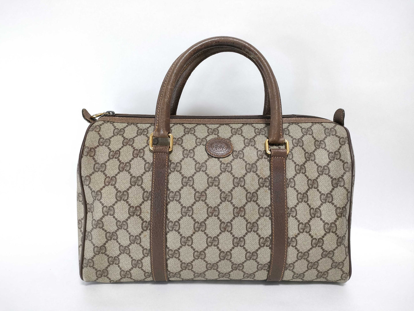 GUCCI GG Supreme Boston Bag Brown