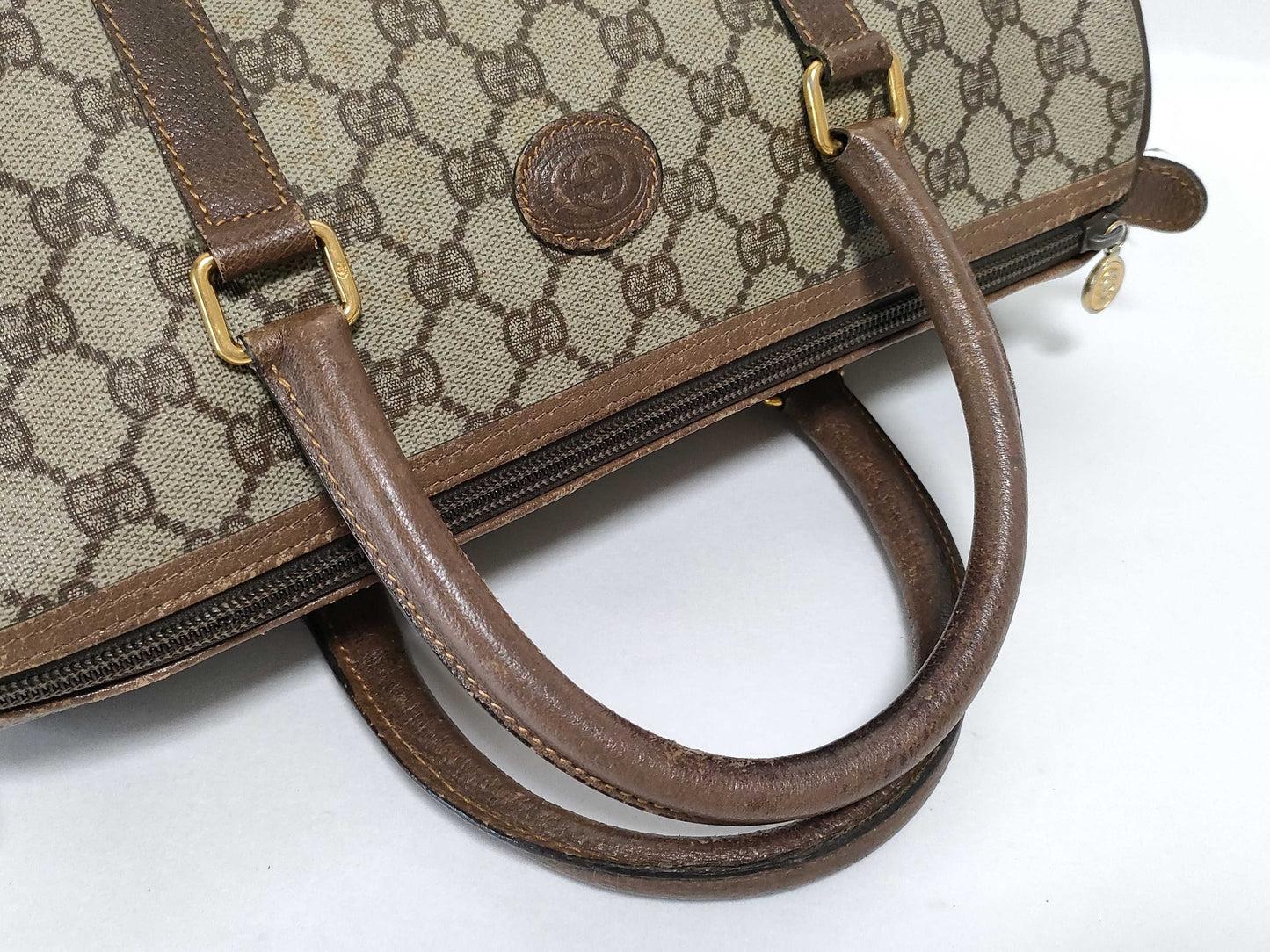GUCCI GG Supreme Boston Bag Brown