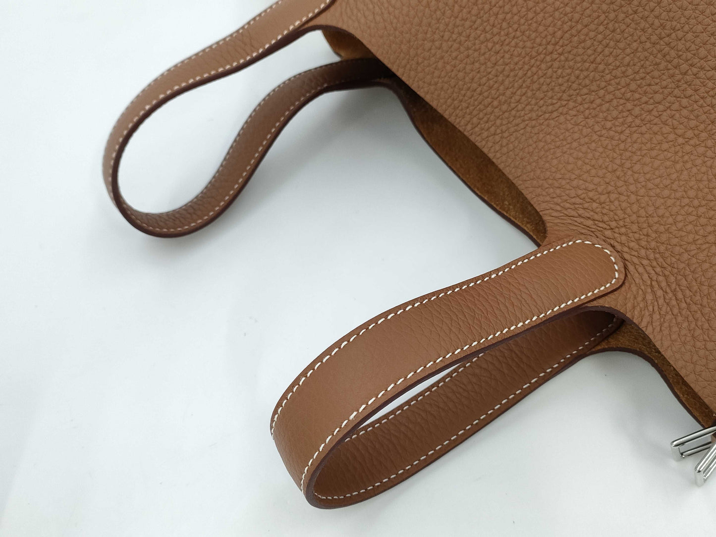 HERMES Picotin Lock PM Handbag in Gold, Taurillon Clemence Leather, Silver Hardware, K Stamp
