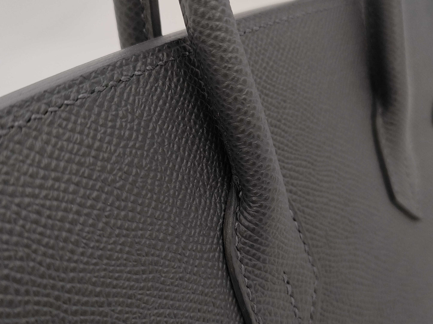 HERMES Birkin 25 Serie Epsom Ardoise Electrum Hardware W Stamp Handbag