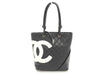 CHANEL Cambon Line Tote Bag, Black x White x Shocking Pink, No. 9 Sticker Included