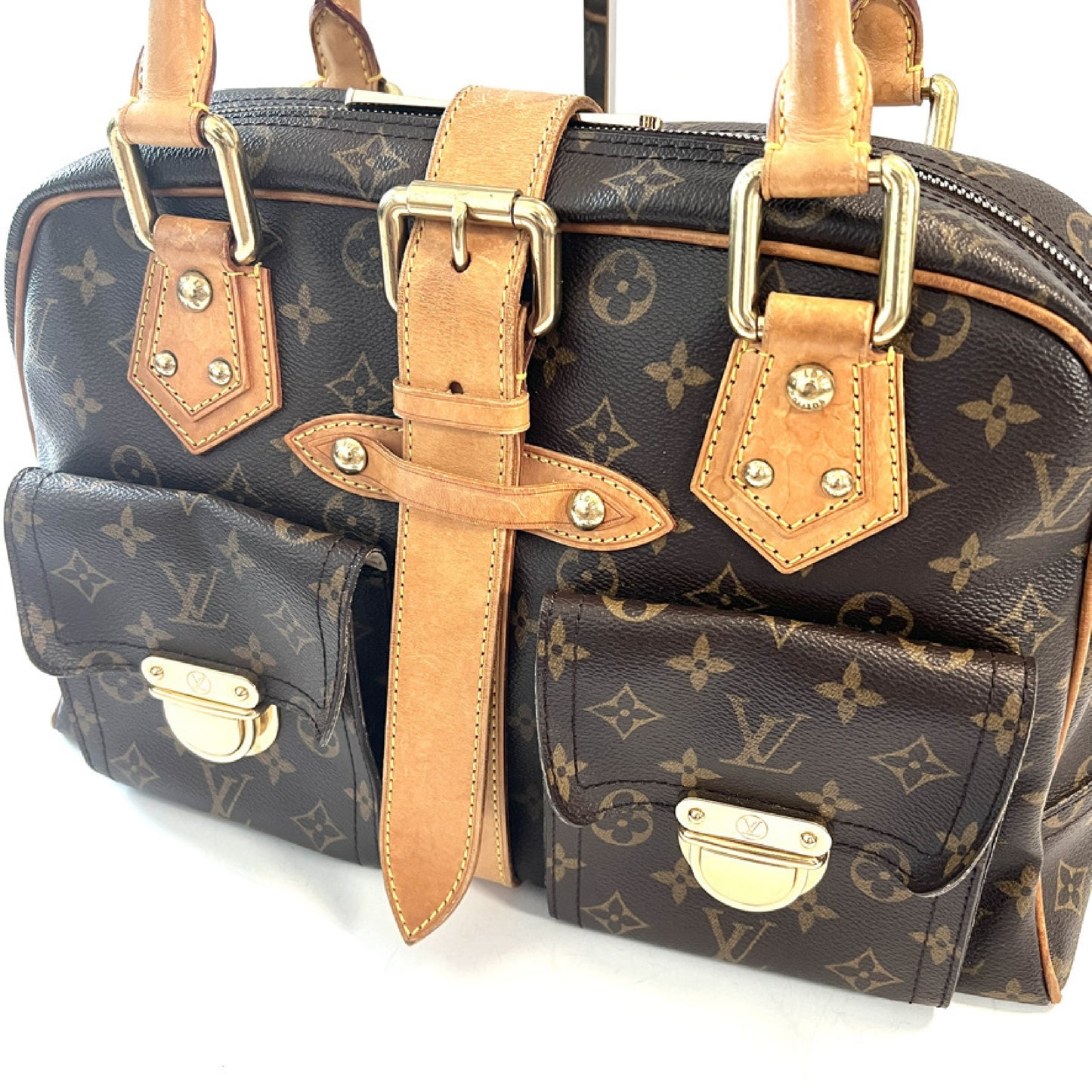 LOUIS VUITTON Manhattan GM Monogram Boston Brown M40025 Handbag