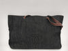 CHANEL denim tote bag with sticker