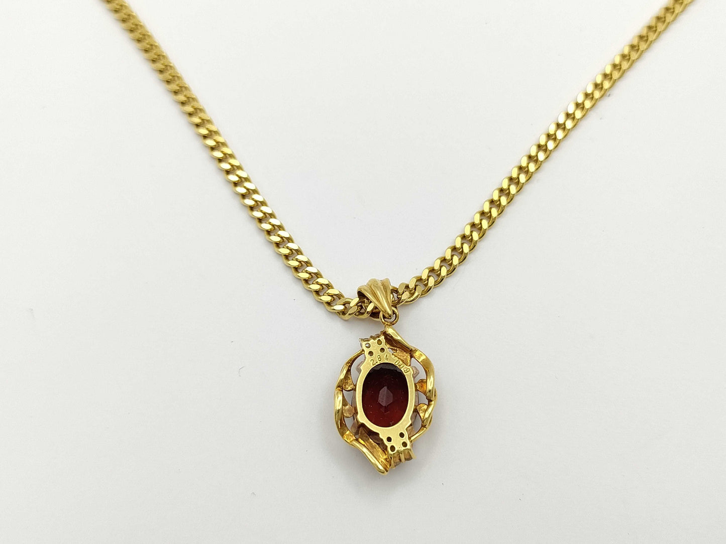 Colored Stone 2.84ct D0.09ct K18 18.2g Necklace
