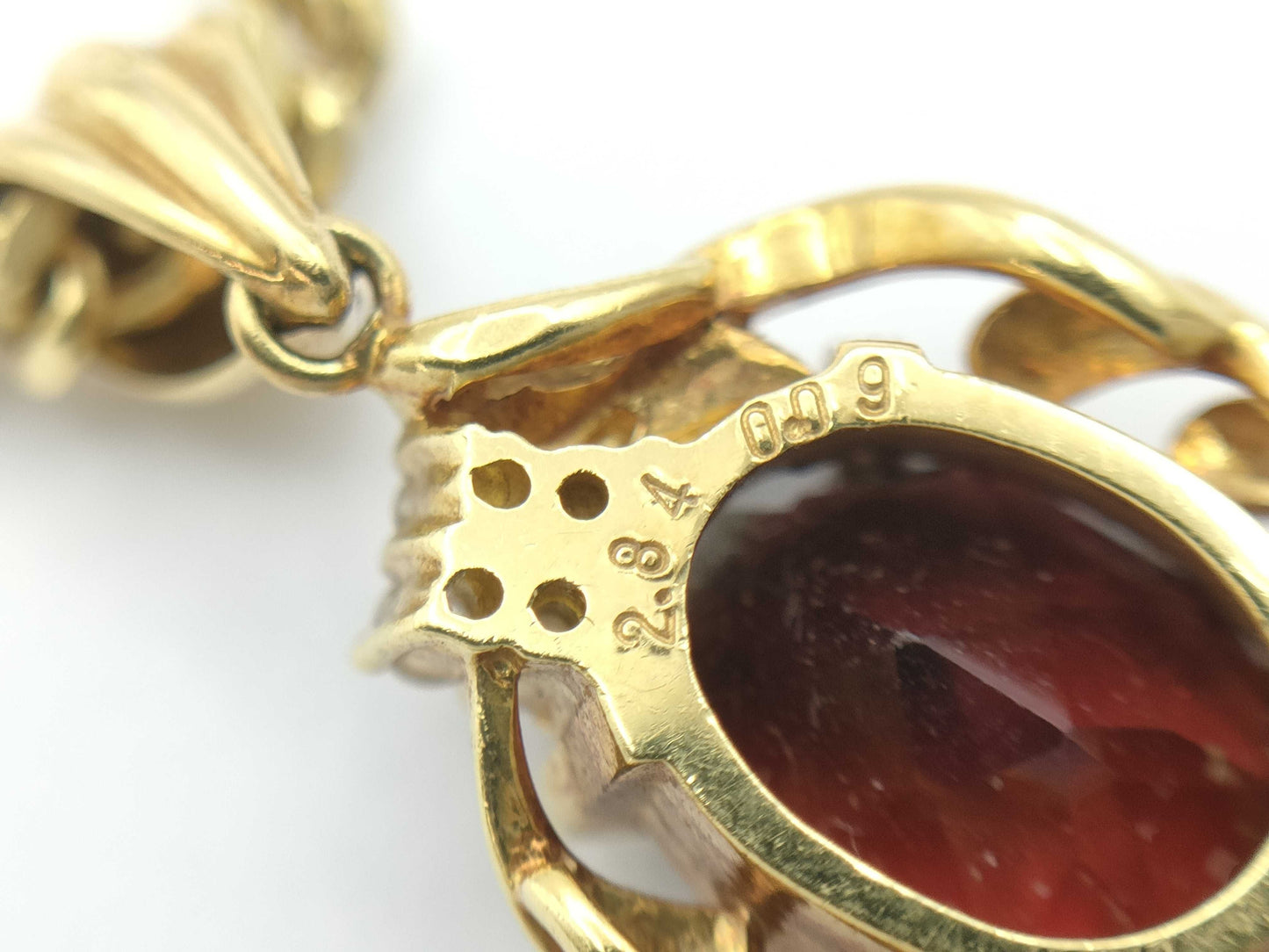 Colored Stone 2.84ct D0.09ct K18 18.2g Necklace