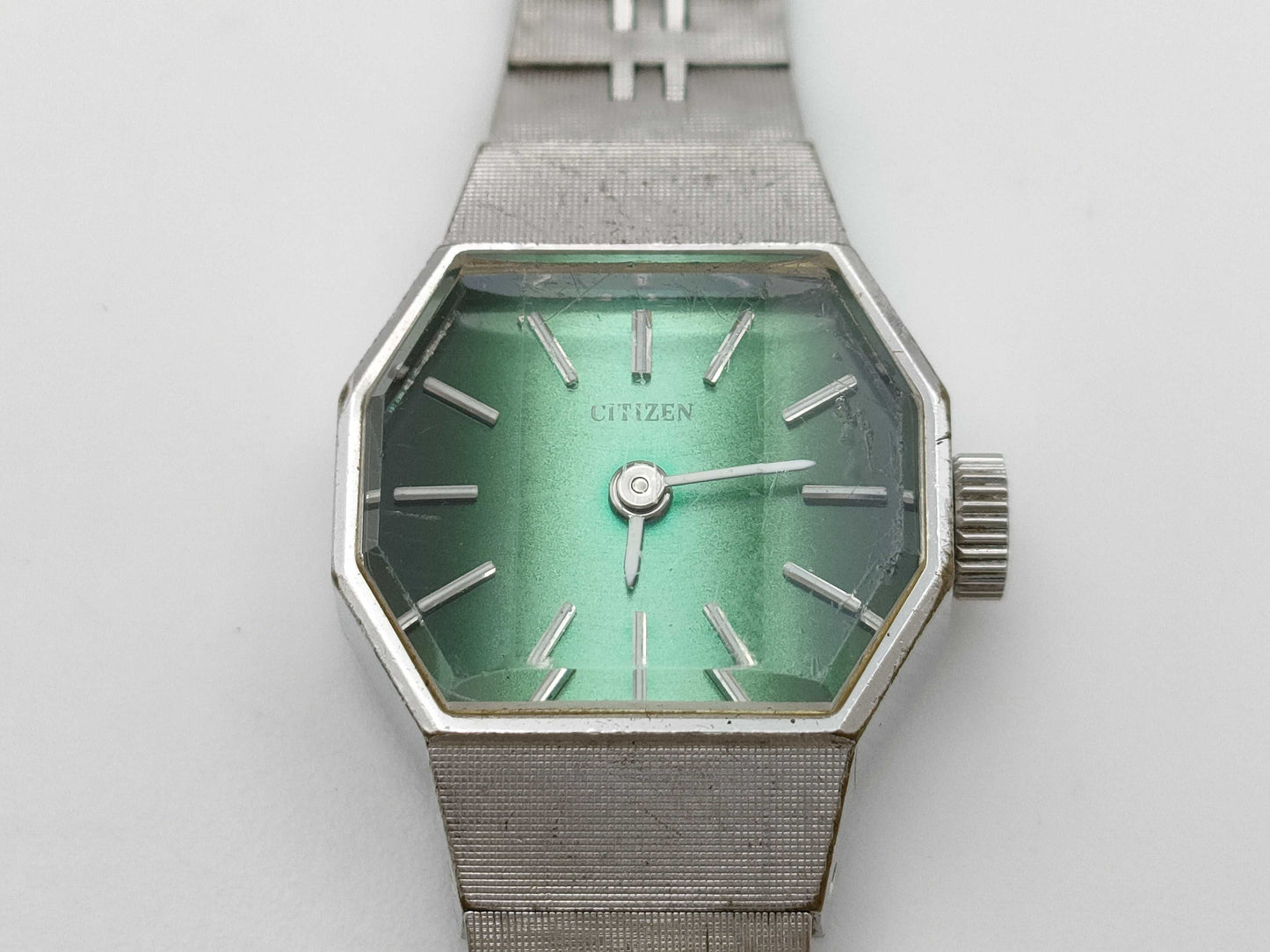 CITIZEN 4-676068S 5110310 66-7170 Manual Winding Green Dial Non-Moving Women's Watch