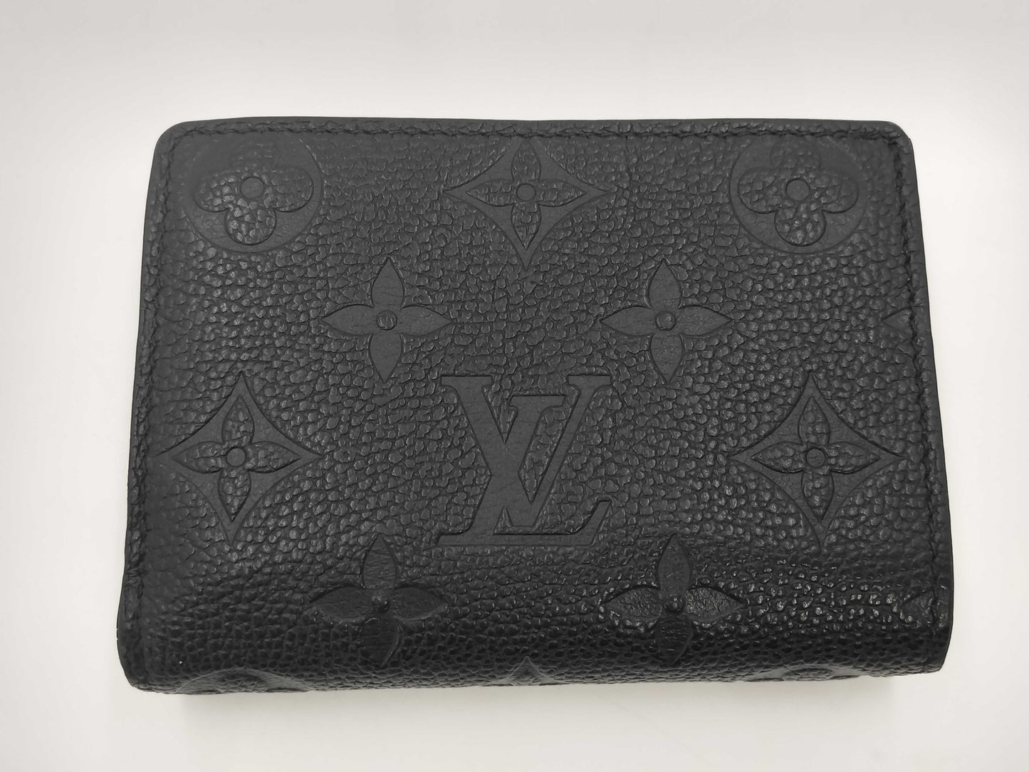 LOUIS VUITTON Louis Vuitton Monogram Empreinte Portefeuille Claire Bifold Wallet in Black with RFID Tag and Box